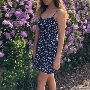 adorable navy blue floral dress